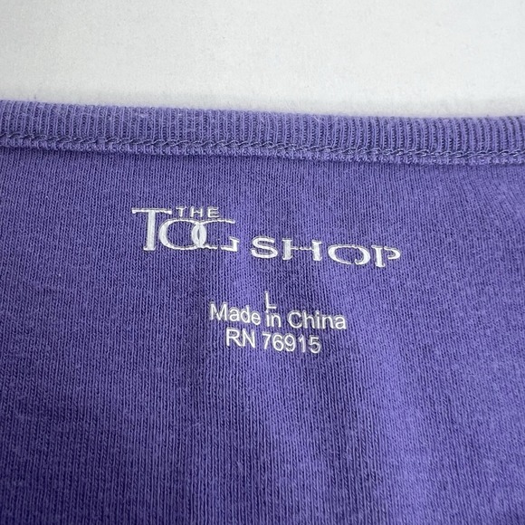 The Tog Shop 3/4 Sleeve T-shirt Lot 2 Purple White Tee Tees Large L - Picture 4 of 14